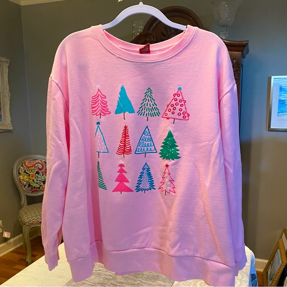 Pink Christmas Sweatshirt XXL Dec. 25th brand